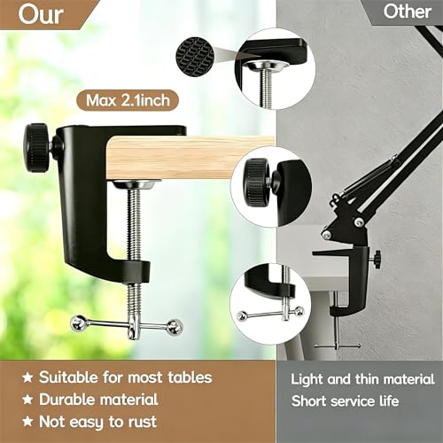 12X Magnifying Glass with Light and Clamp, 84 LEDs Real Glass Lens Magnifying Lamp for Close Work, Repair, Reading, Craft（Top Button） - color: Black 2