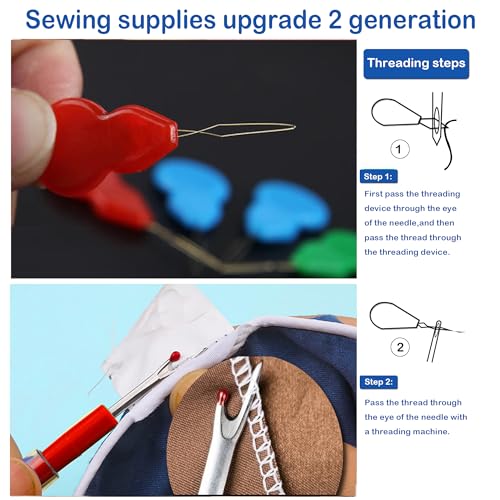 25 PCS Large Eye Sewing Needles, 5 Sizes Hand Sewing Needles, Including Embroidery - 25PCs with 2 Pcs Needle Threader and 1 Pcs Seam Ripper - color: 25 pack