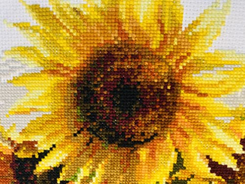 RIOLIS - Hot Summer 1488, Floral Cross Stitch Kits 15,75" x11,81, Cross Stitch Kits for Beginners & Advanced, Crossstitching Kits Adult, Counted Stitching Kits, Flowers Embroidery Kit - style: Hot Summer 1488