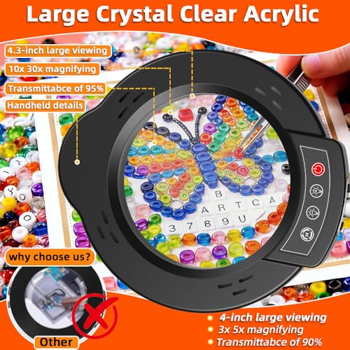 10X Magnifying Glass with Light and Stand 2-in-1 LED Lighted Desk Lamp - color: Black 2