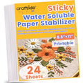 Craftido 8.5"x11" 24PCS Sticky Water Soluble Embroidery Stabilizer - size: 24PCS 8.5"x11"