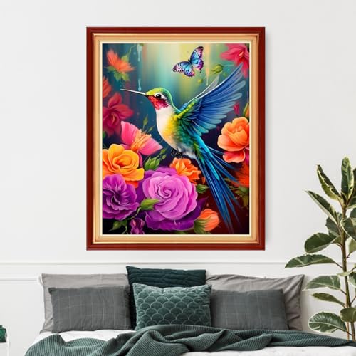 Funxvoot Stamped Cross Stitch Kits Beginners Full Range of Embroidery Kits for Adults 11CT Embroidery Patterns Needlepoint Kits Printed Cross Stitch Kits-Hummingbird Flowers 16x20 inch - color: Craftsstyle17