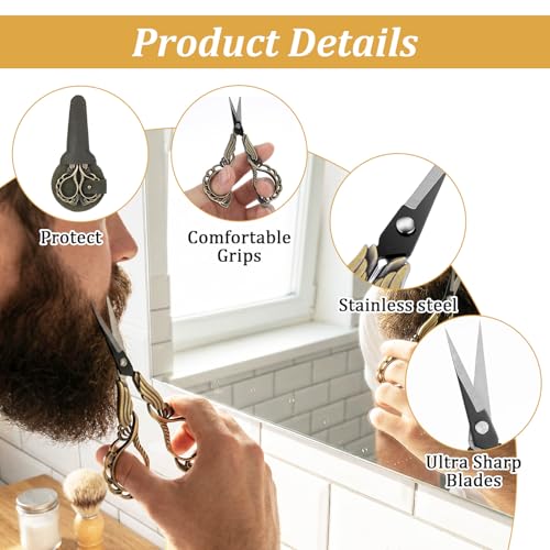 Sharp Detail Scissors, 4.5Inch Small Sewing Scissors with Cover