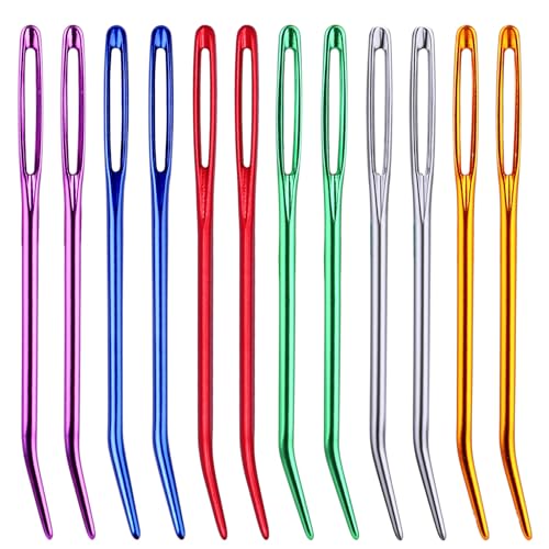 12 Pcs Yarn Darning Tapestry Needles, 6 Colors Large Eye Blunt Yarn Needle - style: 12PCS