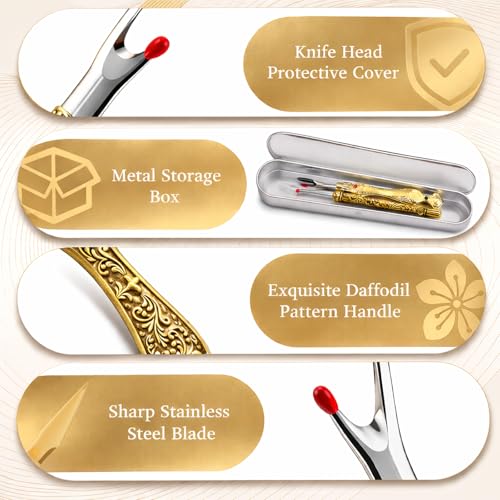 2Pcs Vintage Seam Rippers, Metal Stitch Remover Set, European Carved Handle Stitch Ripper, Sharp Durable Handy Crafting Removing Threads Tools for Needlework, Leatherwork (Gold AB) - color: Gold AB