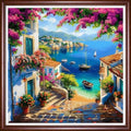 Redxing Stamped Cross Stitch Kits Full Range of Embroidery Starter Kits- Needlepoint Counted Cross Stitch Kits for Beginner Adults 11CT Printed Embroidery Kit-Seaside Scenery 18x18 inchs - color: DIYArtsKit03