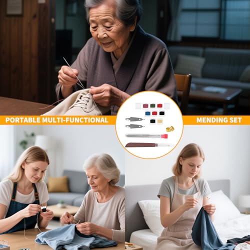 RZHHTTQ 41 PCS Big Eye Steel Sewing Needle Kit for Hand Sewing