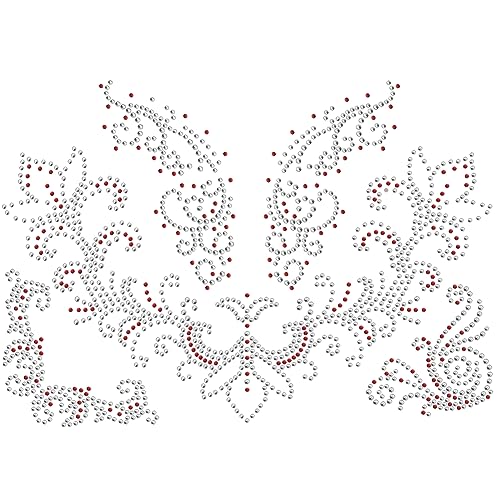 NBEADS Flower Pattern Rhinestone Iron on Hotfix, Heat Transfer Decal Bling Rhinestone Sticker Heat Transfer Patch Clothing Repair Applique for T-Shirt Clothing Pants Bags, 11.7x8.3 - color: Flower