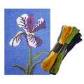 Howie's Needlepoint Flower Needlepoint Kits for Adults & Beginners, 18 Mesh Printed Needlepoint Canvas, Stamped Patterns Canvas Starter Kits(Iris,7"x 5") - color: Iris
