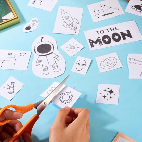 Craftdady Constellation Planets Water Soluble Stabilizer for Embroidery 60Pcs Fabric Universe Spaceship Hand Embroidery Paper Wash Away Sewing Patterns for Stitch Craft Supplies - color: Universe