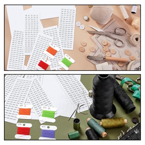 Marspark 1300 Pcs Floss Number Stickers Cardboard Floss Bobbin Set with Blank Number Stickers for Wrapping and Storing Stitch Needlework Handmade Thread Supplies