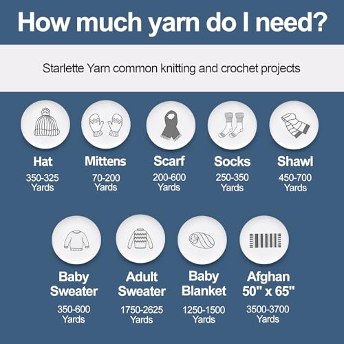 Mary Maxim Starlette Yarn, Soft Acrylic Yarn, 3.5 OZ, 180 Yards, Denim - color: Denim