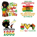 Juneteenth Iron on Heat Transfer HTV Vinyl Sticker Black Women Iron on Patches for Clothes Juneteenth 1865 Black History Design Heat Thermal Press Decals Washable Juneteenth Patches for DIY Craft 4Pcs - color: Juneteenth C