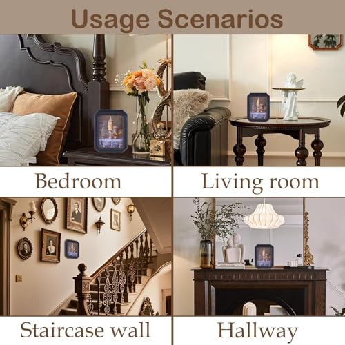Vintage Picture Frames 5x7 Octagon Black Antique Ornate Picture Frames for Tabletop and Wall Mount with Glass Front Retro Home Decor Old Fashioned Victorian Photo Gallery Wall Decor - color: Black, size: 5x7