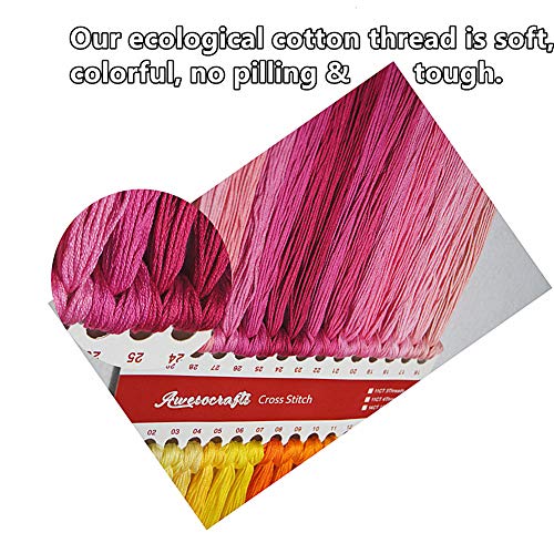 Awesocrafts Cross Stitch Kit, Butterfly Love Flower, Easy Patterns Cross Stitching Embroidery Supplies, Christmas, Stamped or Counted - color: Butterfly, size: Counted