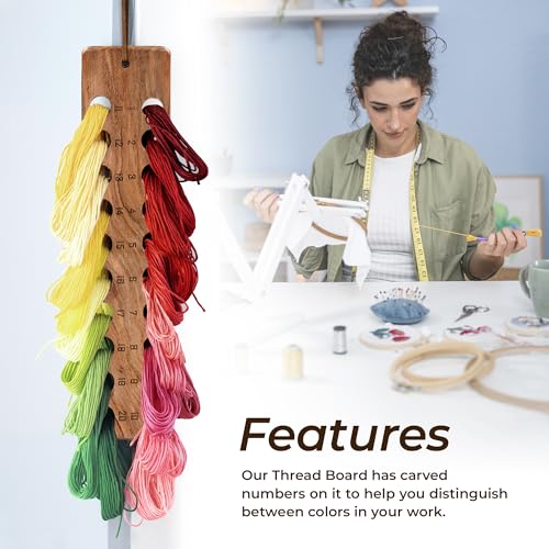 Savina Embroidery Floss Organizer, 20-Hole Cross Stitch Thread Holder Storage Tool, Accessory for Cotton Thread Craft DIY Sewing Storage.