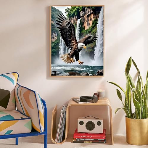 Eagle Cross Stitch Kits for Beginners Adults, Patterns Dimensions Needlepoint Art Crafts,Counted Cross Stitch Kits Embroidery Kits for Beginners Adults for Home Decor 11.8X15.7inch - color: Cross Stitch-1011-3