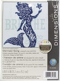 Dimensions Mermaid Counted Cross Stitch Kit for Beginners, 14 Count Light Blue Aida, 6''X6'' - color: Mermaid