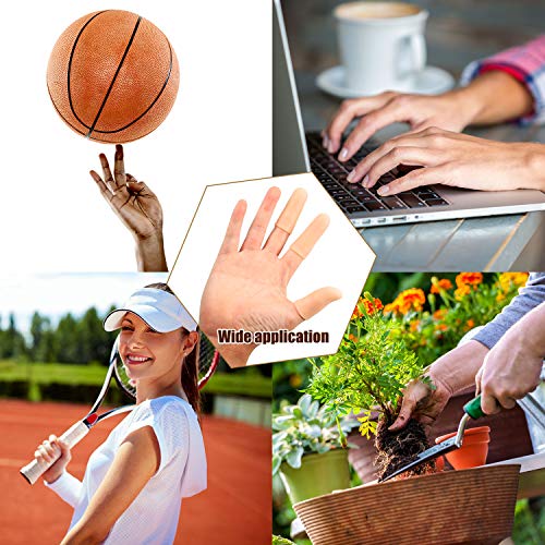 Frienda 30 Pcs Silicone Gel Finger Protector, 2 Sizes, Apricot - color: Apricot