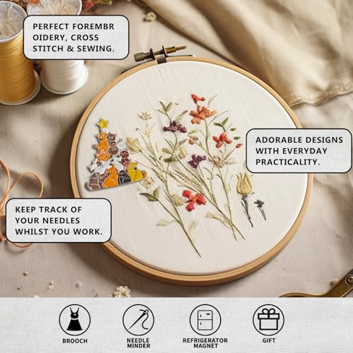 Magnetic Needle Minder Magnet Embroidery Accessories and Supplies Embroidery Needle Holder Cross Stitch Holder Needlework Supplies (Christmas Tree) - size: Christmas tree