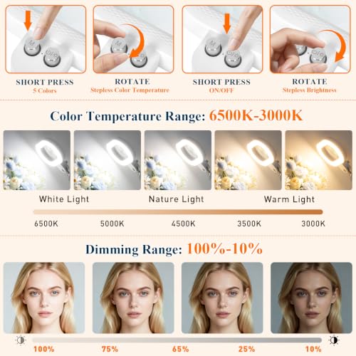 2200 Lumens 12X 30X Esthetician Magnifying Lamp, 3-Axis Magnifier - color: White, size: 12X 30X