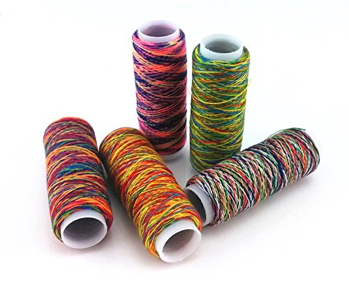 yueton 20 Spools 120 Yard Per Unit Gradient Color Rainbow Polyester Sewing Thread