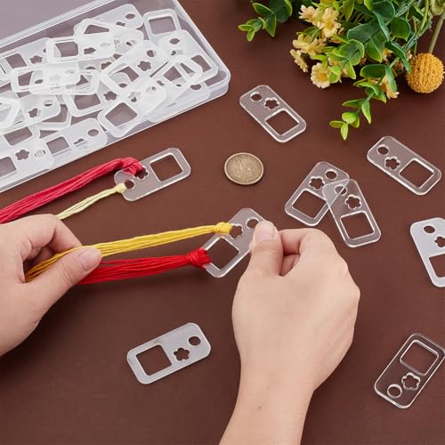 PH PandaHall 30pcs Clear Acrylic Floss Drops Embroidery Thread Organizers Rectangle Thread Drops Acrylic Floss Bobbins Drops for Embroidery Cross Stitch Thread Storage, 1×2inch - size: 1×2inch