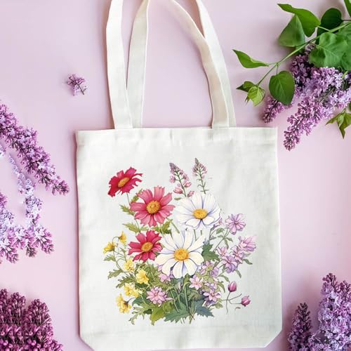Spring Flower Butterfly Iron on Transfer for T-Shirt, Watercolor Various Floral Design DTF Ready to Press Heat Transfer Vinyl Decals Fresh Summer Iron on Patches Appliques for Girls Party DIY Decor - color: Watercolor Flower Butterfly B