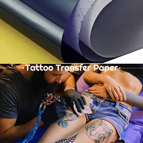 Tattoo Transfer Paper, Lyuxzad 50 Sheets Stencil Transfer Paper for Tattooing, A4 Size for Tattoo Transfer Kit Tattoo Supplies