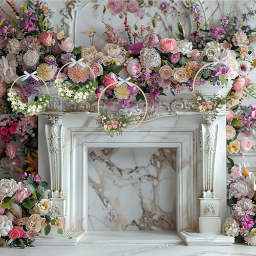 12 Pack Wooden Floral Hoops for Crafts, Wreath Rings in 6 Sizes (5, 6, 7, 8, 9, 10 Inch) - Macrame Rings for Wedding Wreath Decor and Wall Hanging