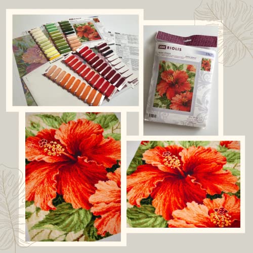 RIOLIS 1967 Hibiscus Counted Cross Stitch Kit 15.75 x 19.75 in