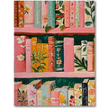 Tiwabb Pink Book Stamped Cross Stitch Kits for Adults Beginners - color: Pink Bookshelf