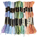 12 Skeins 105 Yards Cross Stitch Floss Variegated Friendship Bracelet String 6 Ply Polyester Colorful Gradient Embroidery Thread for Sewing Making Needlecraft Knitting Clothes Stitching DIY - color: Gradient Color