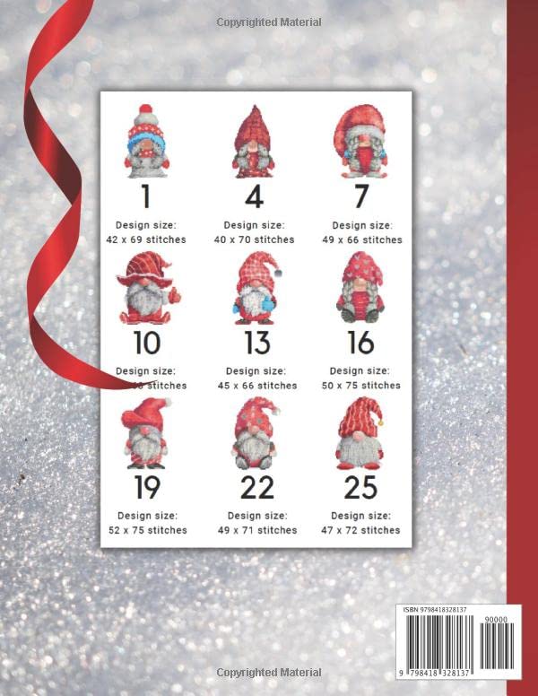Christmas Gnomes Counted Cross Stitch Patterns: Easy, Fast, and Small Holiday Needlepoint Designs | Great Ornament Minis For Beginners