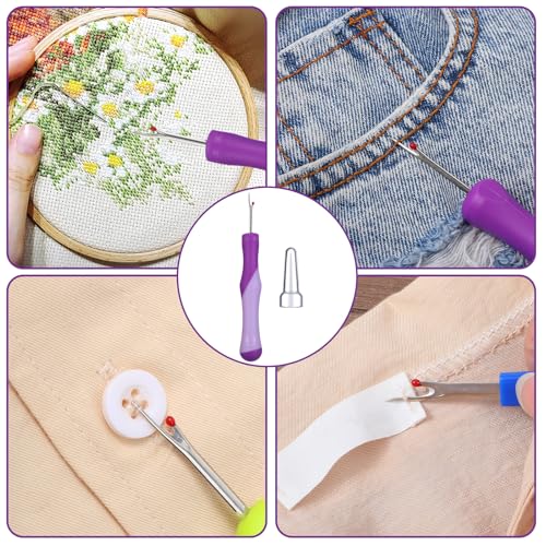 WJIAAA Seam Ripper, 4PCS Stitch Remover Tool, Ergonomic Handle for Sewing