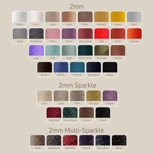 S Sensy 2mm Premium Polypropylene Macrame Cord Dark Red Multi Sparkle 252yd - color: Dark Red Multi Sparkle, size: 1 Skein