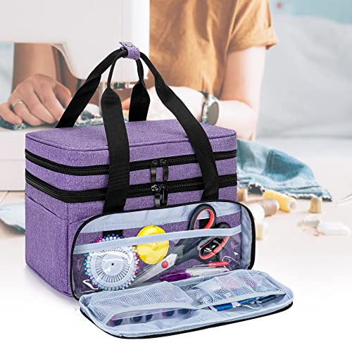 BAFASO Double Layer Sewing Accessories Organizer, Purple - color: Purple