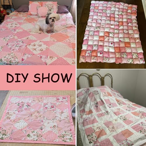 Nodsaw Pink Charm Packs for Quilting 5 inch - 5x5 Charm Squares Precut Quilting Fabric - 100% Cotton Fabric Squares for Sewing DIY Patchwork (42Pcs) ﻿ - color: Pink