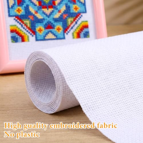 Needlepoint Canvas, 18" x 12", 14 Mesh White Blank Cloth Needle Point Canvas Polyester Cotton Embroidery Blank Cloth Needlepoint Supplies for Knit Crochet Projects (2 Pack) - size: 17.7 x 11.8 inches