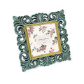 Laura Ashley 4x4 Light Blue w/Gold Resin Scroll Design Picture Frame - color: Light Blue with Gold, size: 4x4