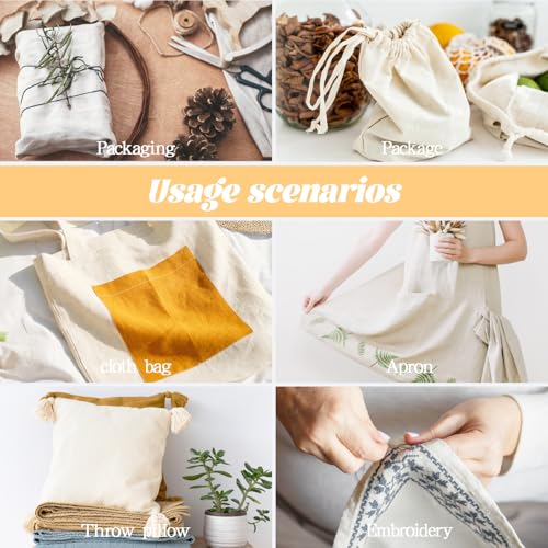 100% Cotton Muslin Fabric 63inch X 5Yards Linen Cotton Fabric by The Yard - size: 5 yard pre cut