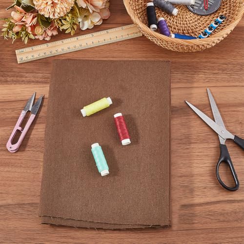 59 Inch Dark Brown Quilting Linen Type Cloth Fabric by The Yard Blend Solid Color Embroidery Cotton Fabrics for Sewing Making Needlework Upholstery Bag Furniture Cover Arts Craft Supply - color: Brown, size: 1500x1000mm