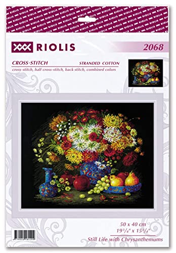RIOLIS 2068 Still Life with Chrysanthemums Counted Cross Stitch Kit