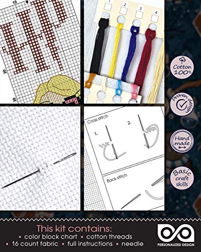 Personalized.Design Cross Stitch Bookmark Kit with Luna Lovegood Quote 'You're just as Sane as I am' - color: Luna