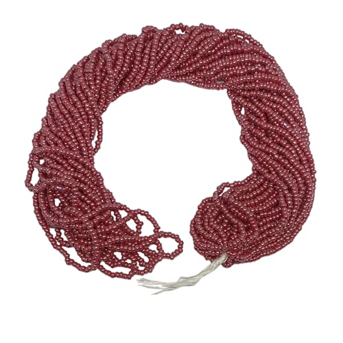 11/0 Glass Seed Beads for Jewelry Making Kit, 2 mm, 12 String Hanks (Vermillion Red) - color: Vermillion Red