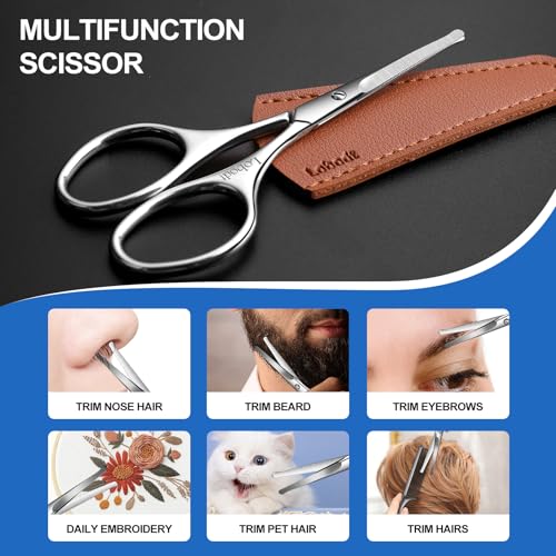 nose hair scissors, 4.1 -inch Safety Rounded Tip, silver - color: Silver