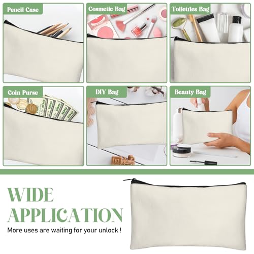 Legigo Blank Canvas Bags Zipper Pouch Makeup Bags Pencil Pouch Bulk - color: Beige