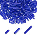MECCANIXITY 2000pcs Glass Bugle Beads 4/6/9mm Long Tube Cylinder Beads - color: Dark Blue