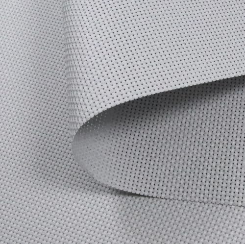 KCS 19" x 28"(48cmx72cm) 11CT Counted Cotton Aida Cloth Cross Stitch Fabric (Light Grey) - color: Light Grey
