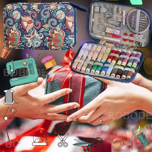 130 PCS Paisley Printing Sewing Kit with All Sewing Supplies Accessories - color: 130PCS-Paisley Design